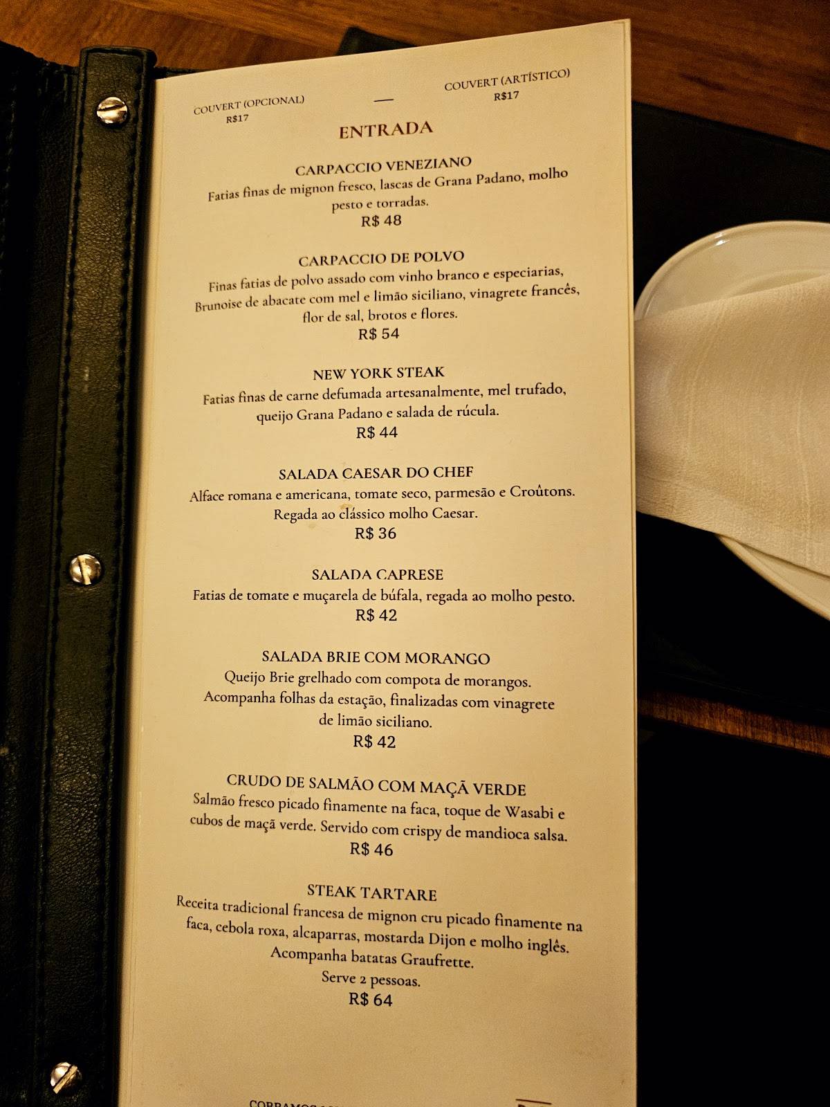 Baco Espaço Gastronômico cardápio