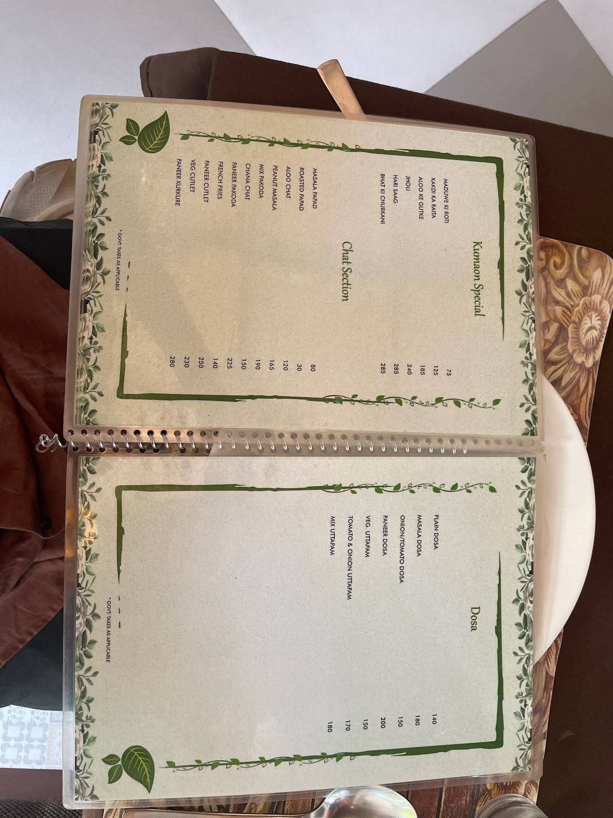 Bageecha Multicuisine Restaurant menu