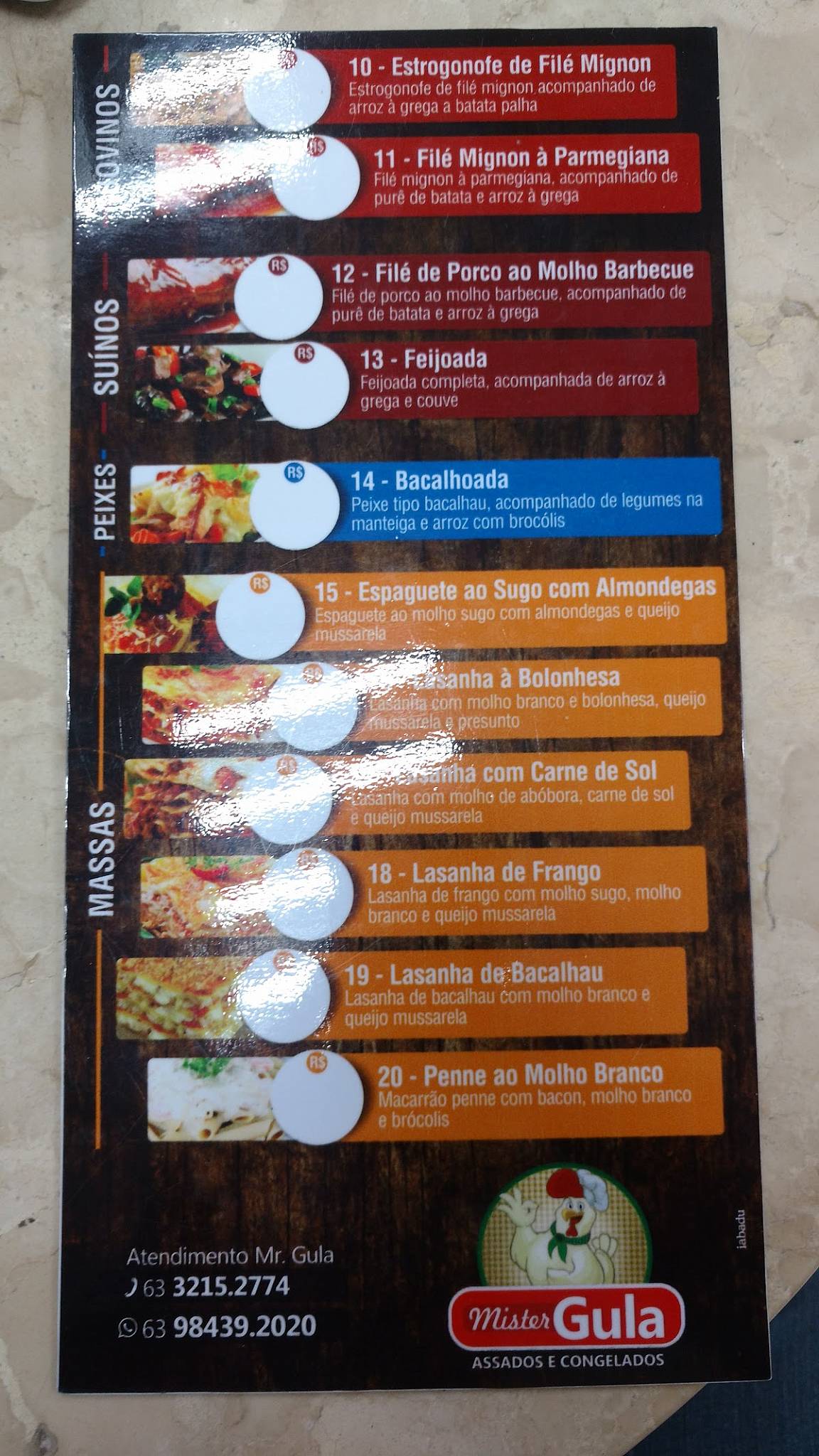 Panificadora Colombo Express cardápio