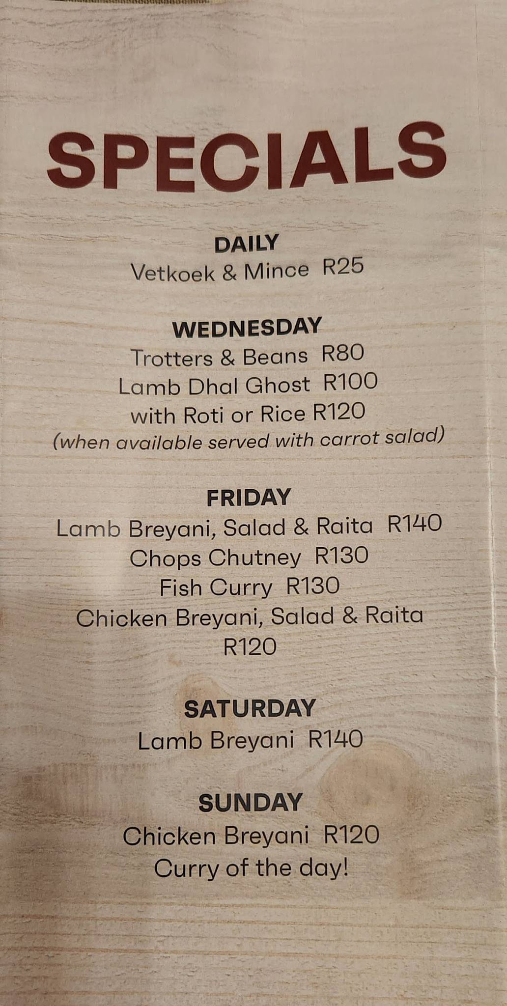 Menu At Ballito Bunny Restaurant Johannesburg menu-at-ballito-bunny-restaurant-johannesburg