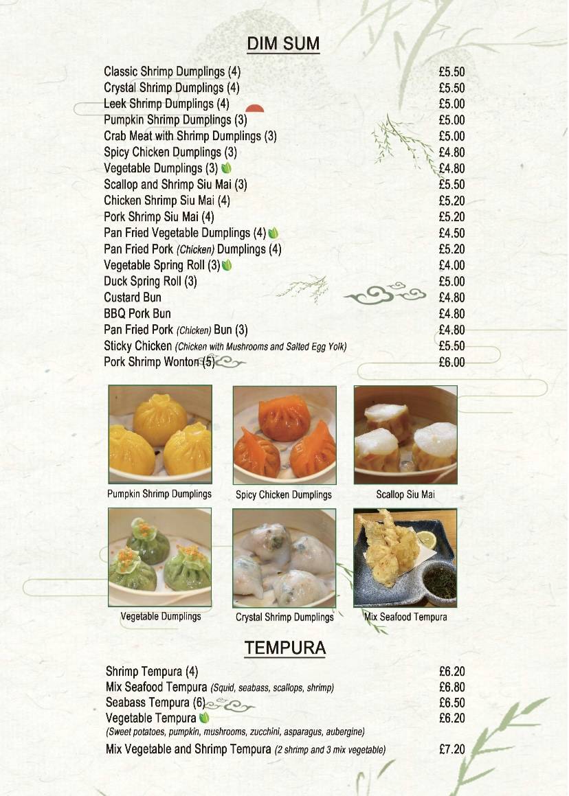 Menu at Bamboo Restaurant-竹, Swansea