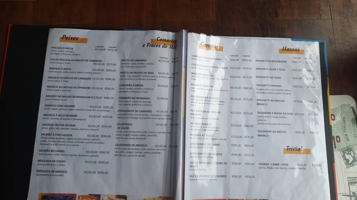 Restaurante e Pizzaria Paraty cardápio