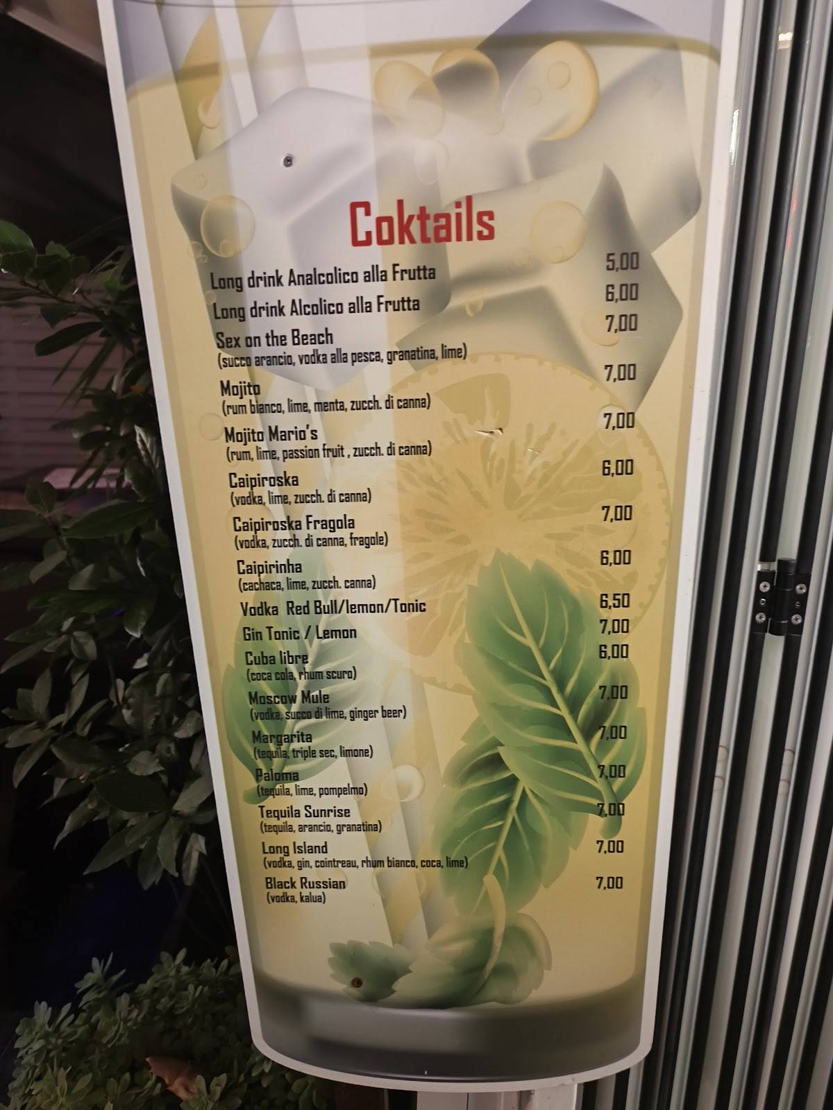 Menu di Bar Caffè Mario's 
