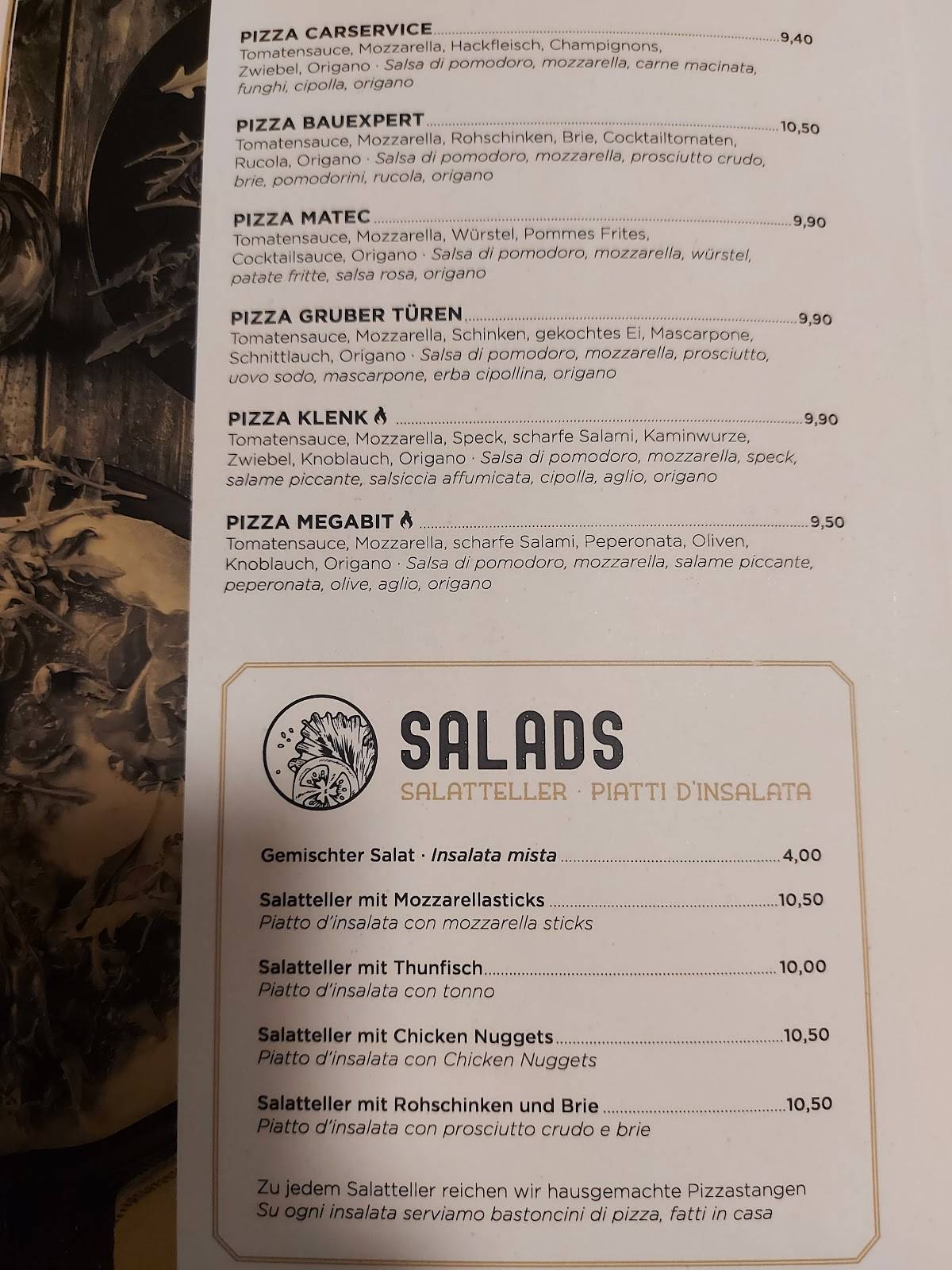 Menu di Bar Restaurant Zone 
