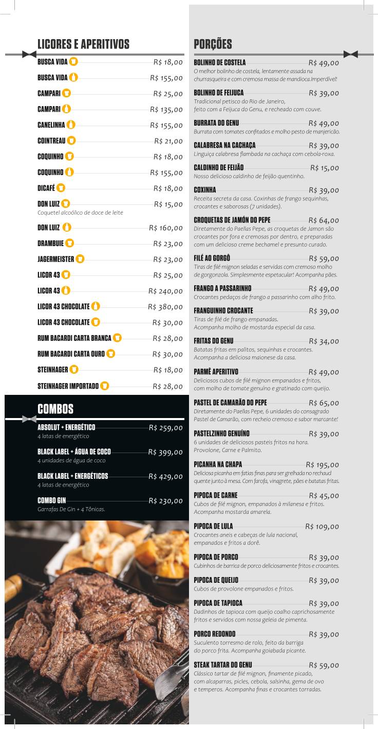 Genuíno Bar e Choperia cardápio