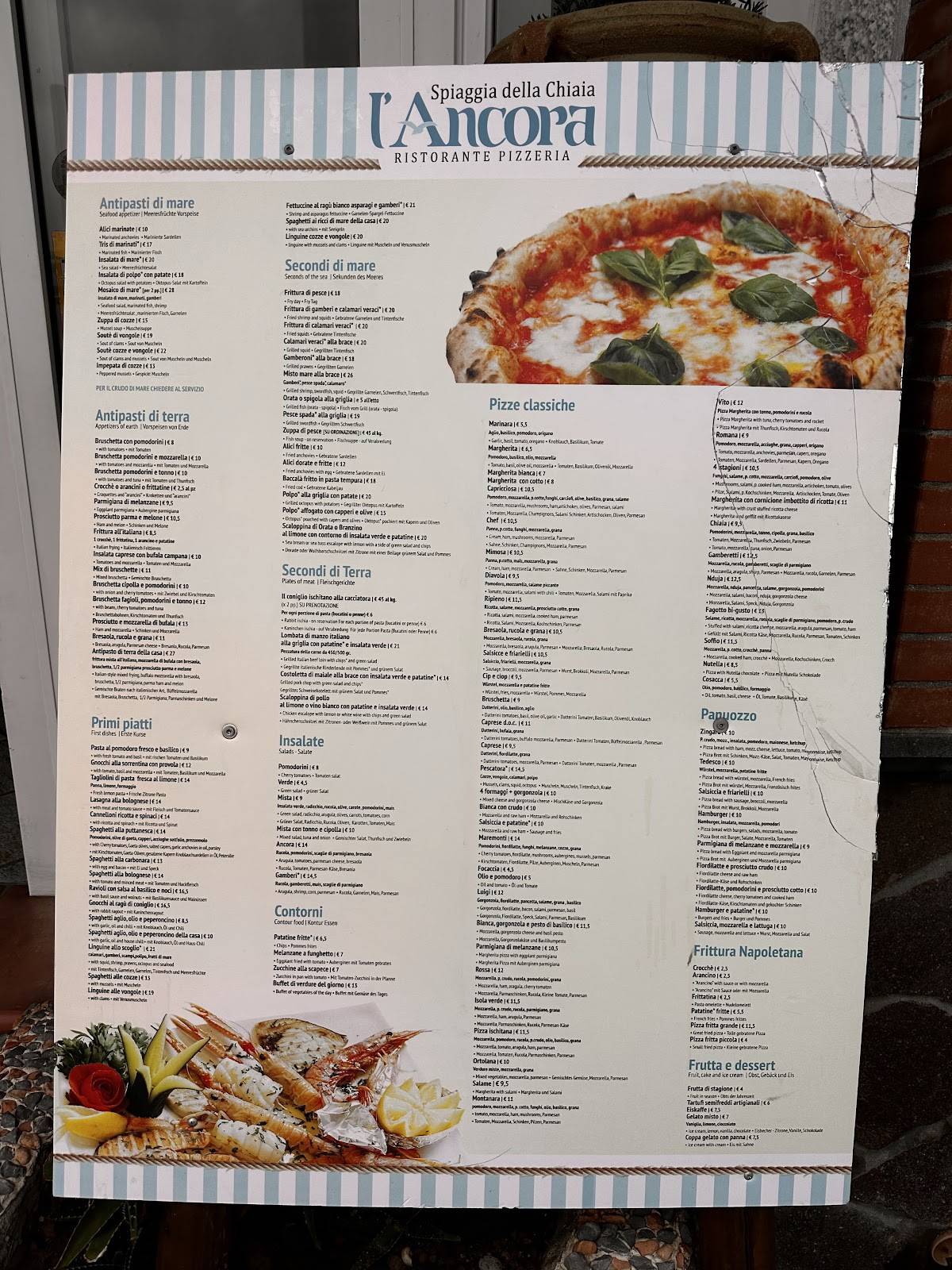 Menu di Bar Ristorante L'Ancora 