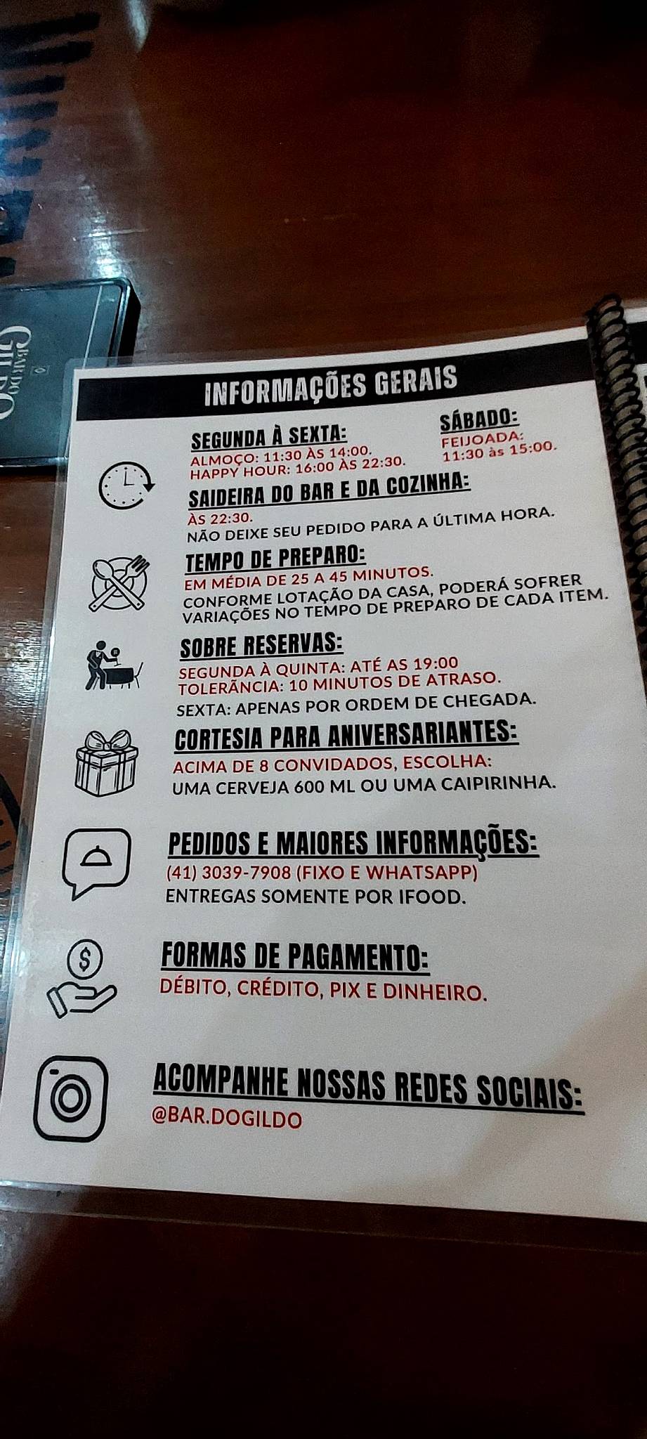 Bar do Gildo - petiscaria bar e restaurante cardápio