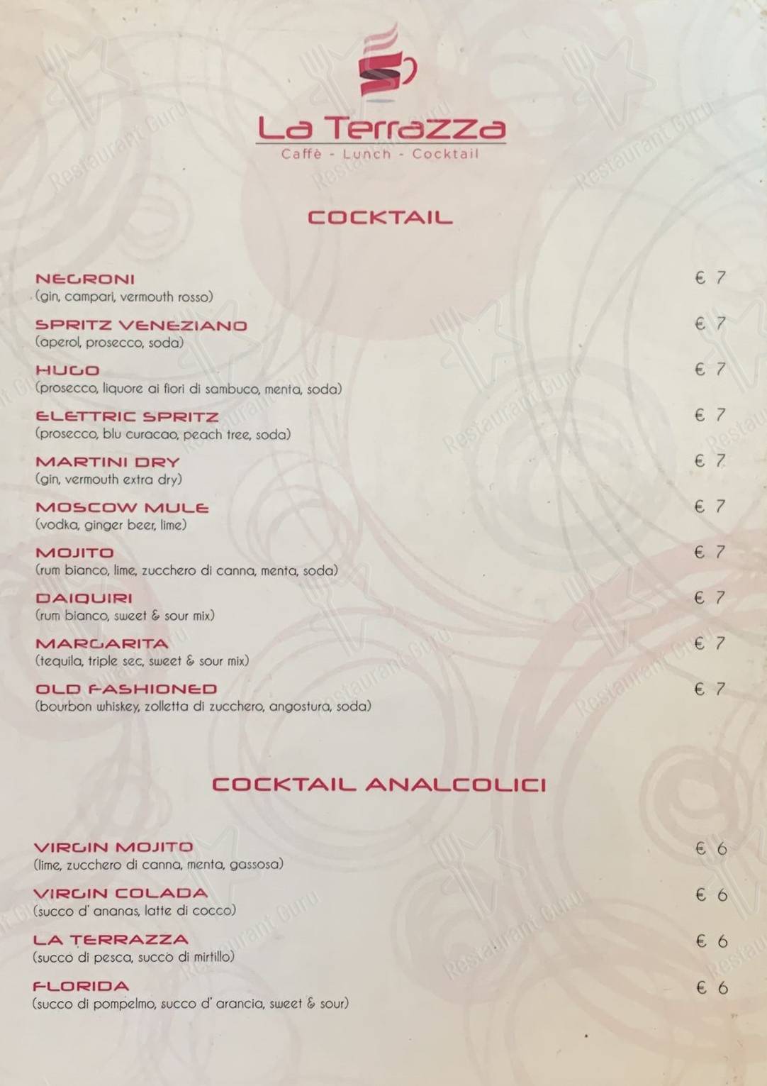 Menu di Caffè La Terrazza 