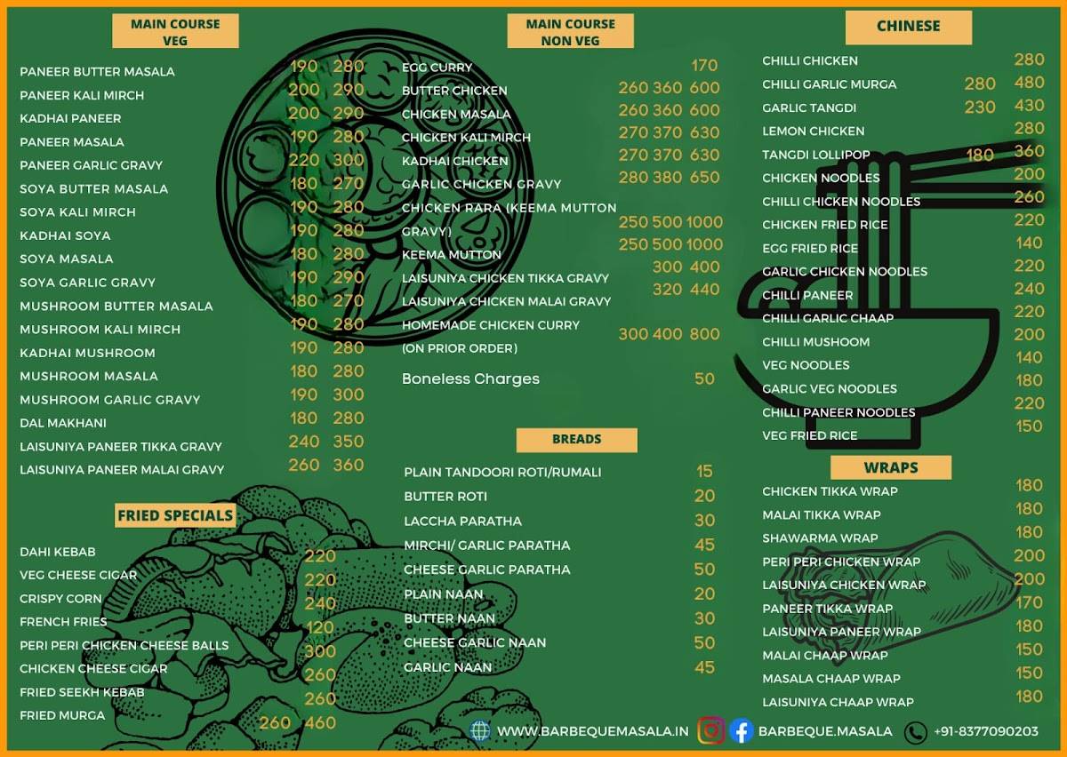 Barbeque Masala (7toelevenpm) menu