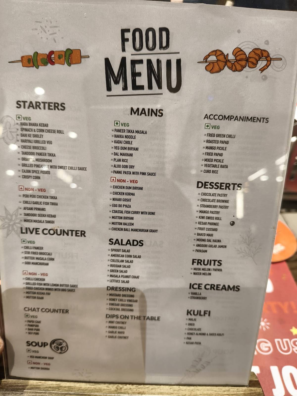 Barbeque Nation menu