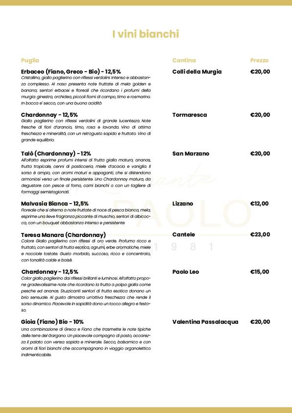 Menu di Da Paolo 