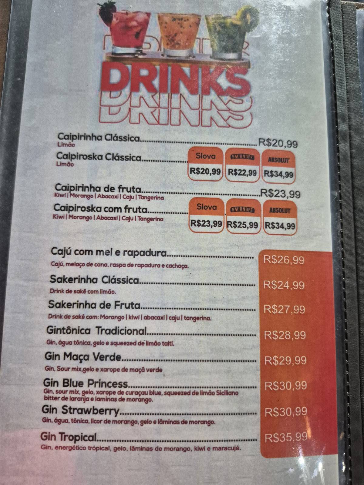Barraca da Boa cardápio