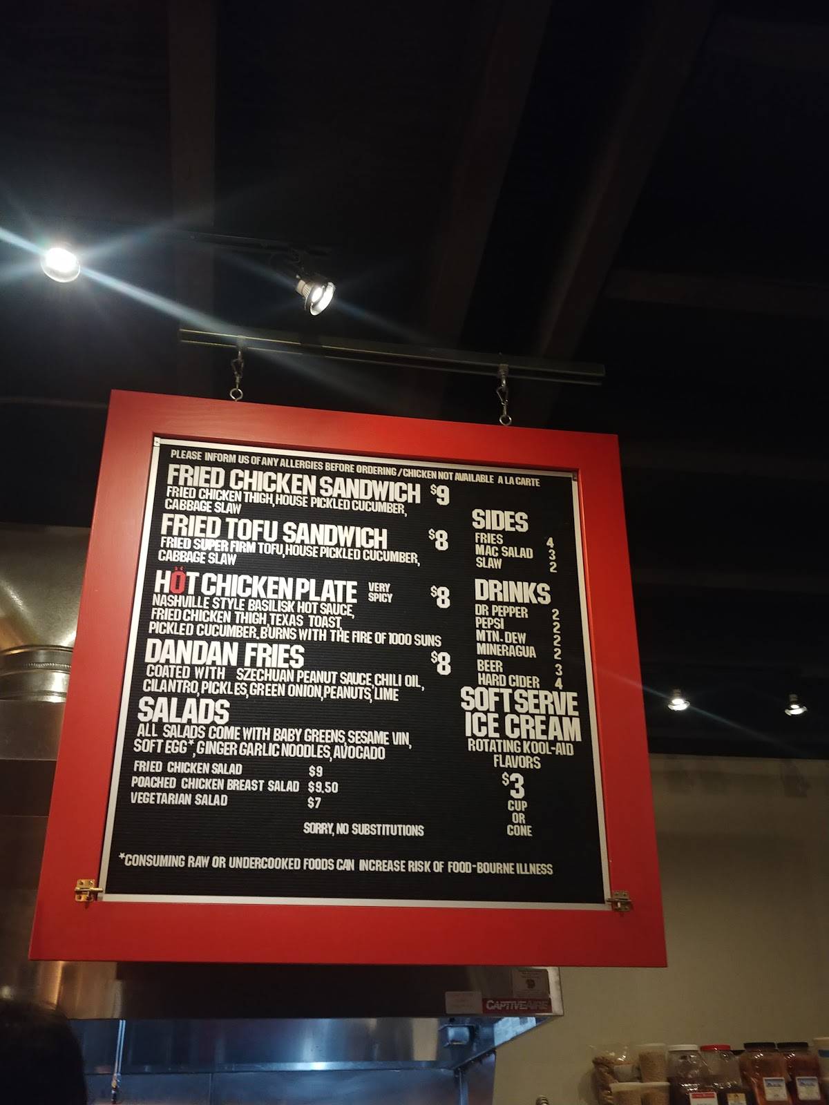 Menu at Basilisk restaurant, Portland