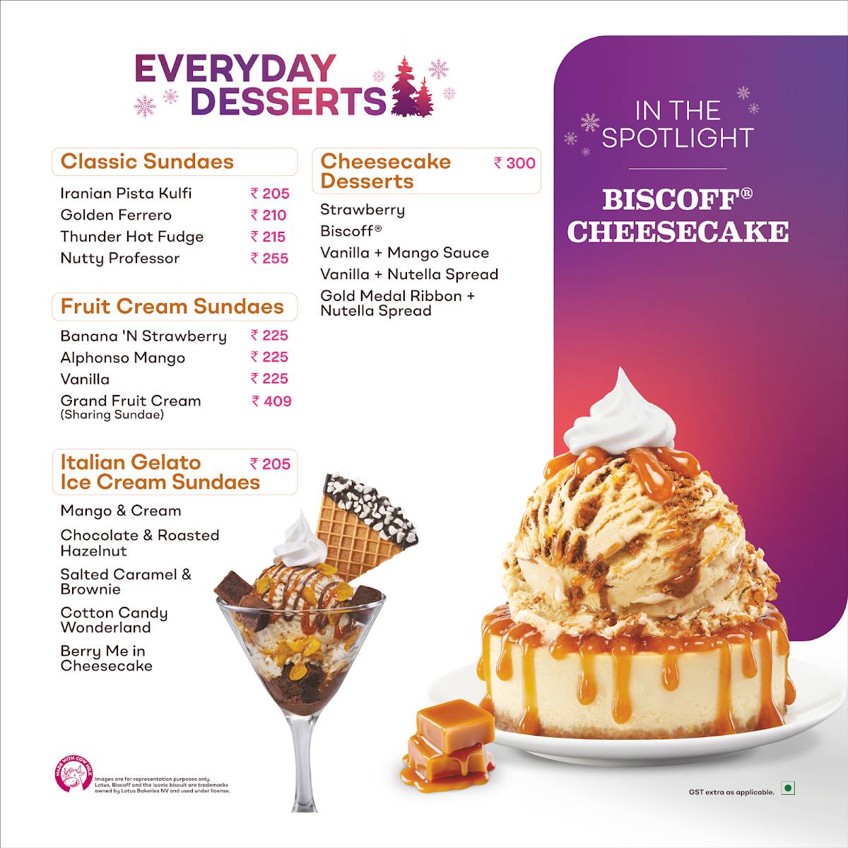 Baskin Robbins menu