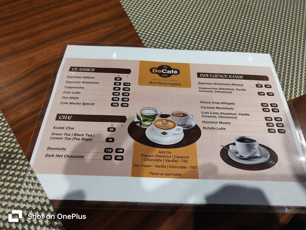 BeCafe menu