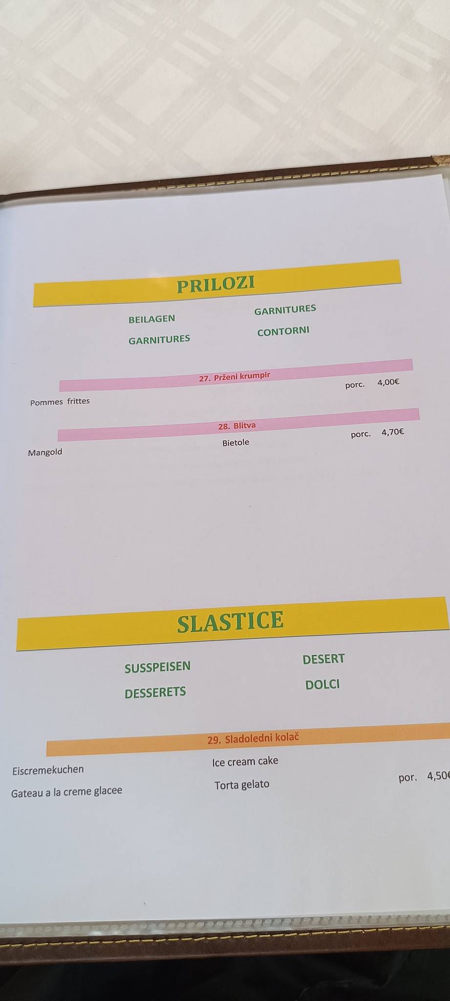 Menu di Bedem 