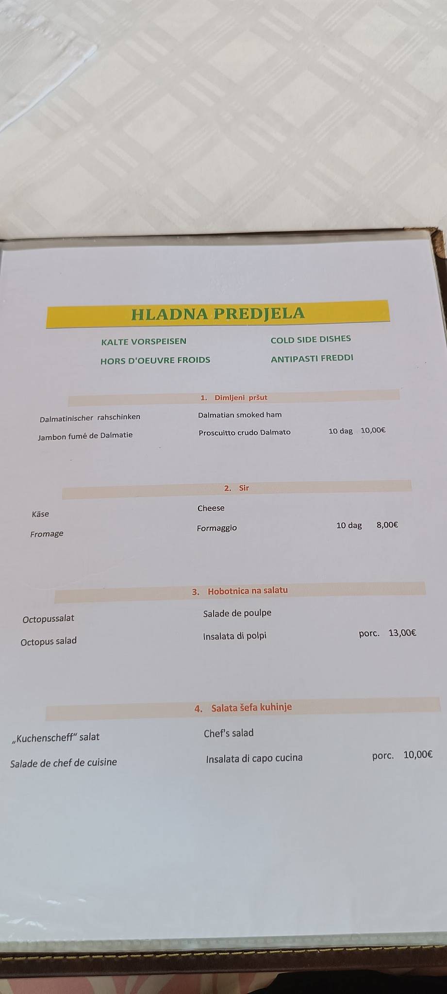Menu di Bedem 