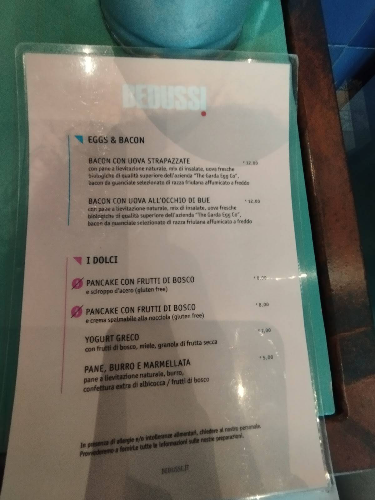 Menu di Bedussi 