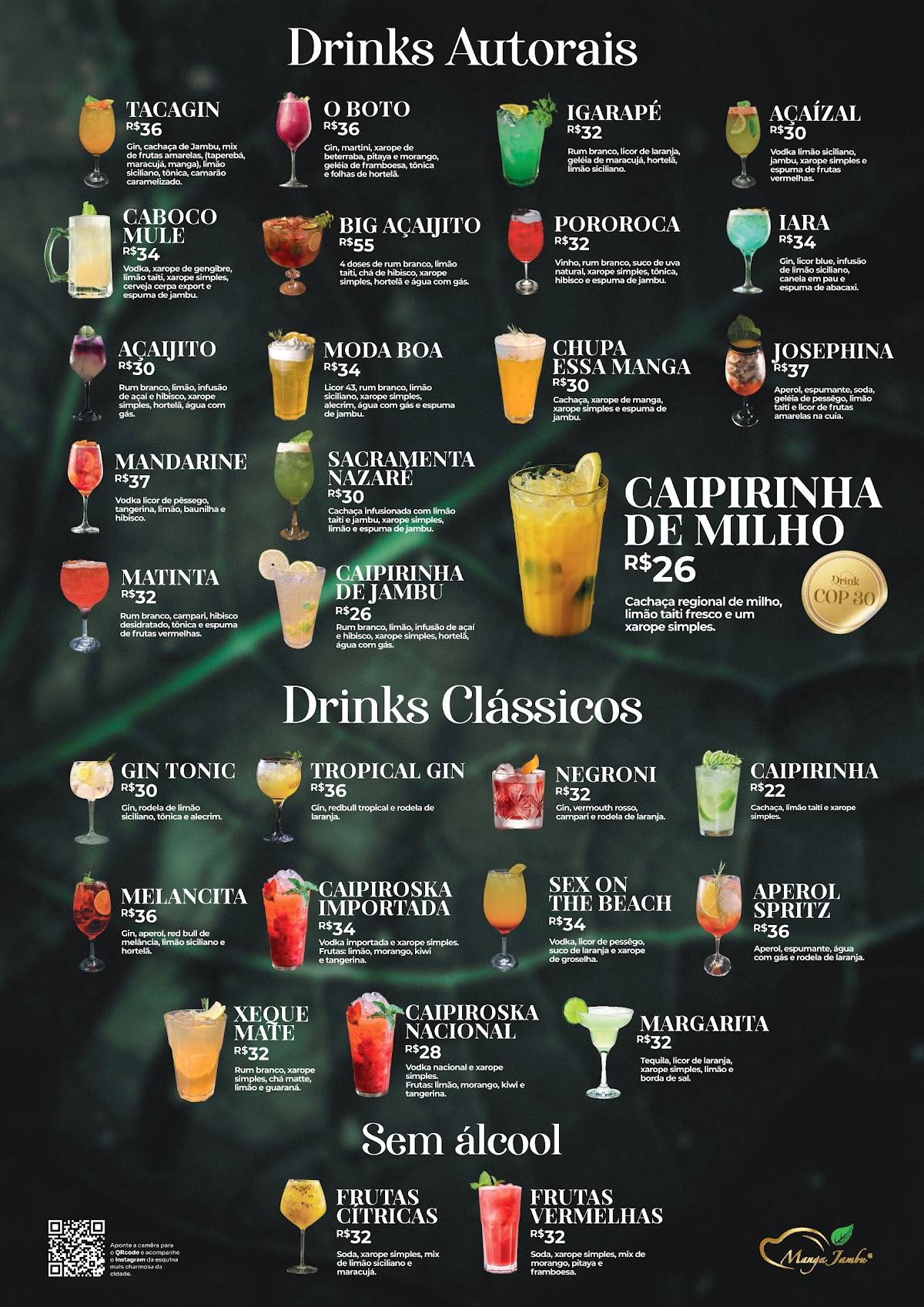 Manga Jambú cardápio