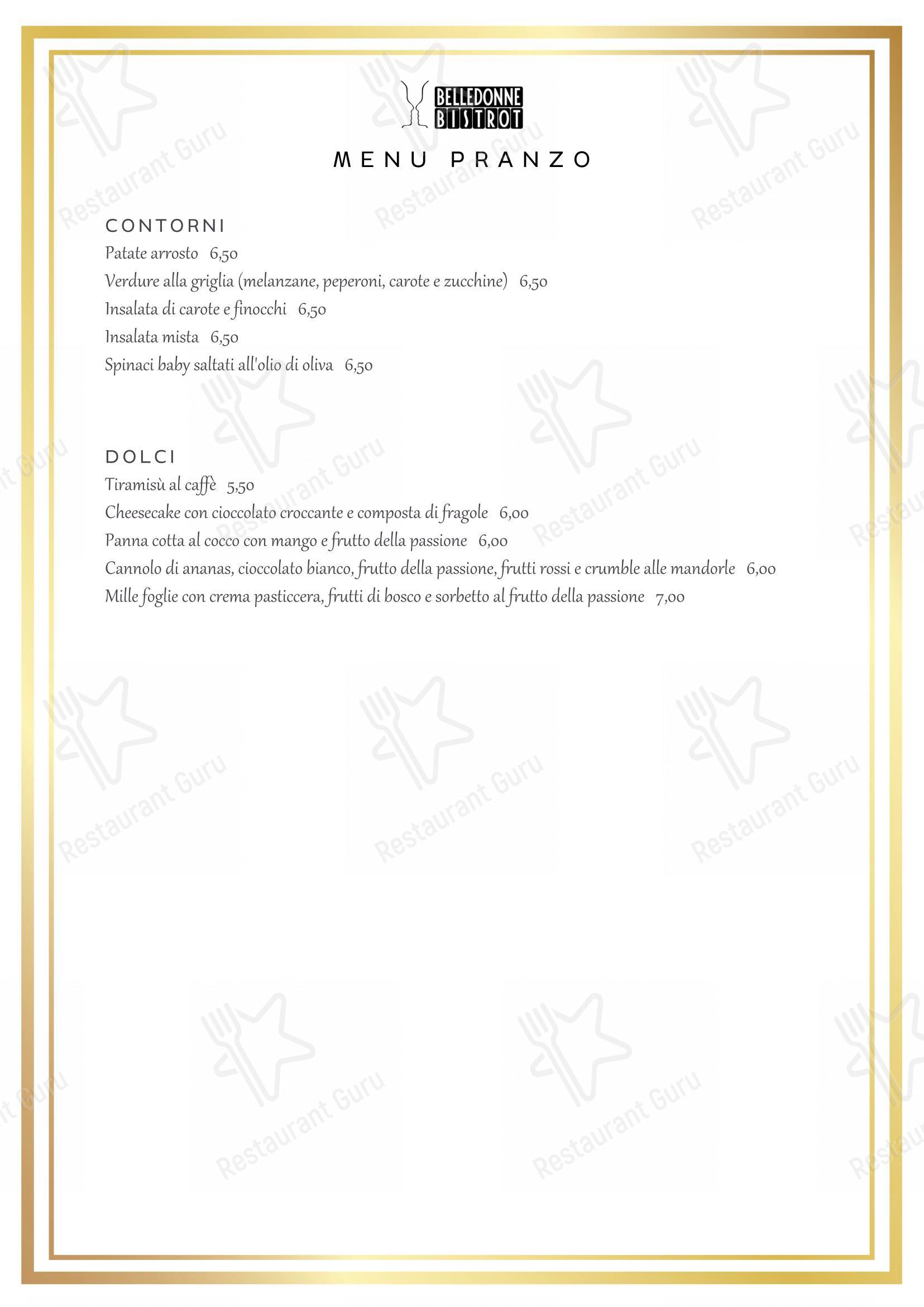 菜单 per Belle Donne Bistrot in Milano