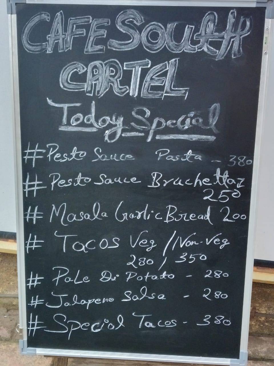 Cafe South Cartel Goa menu