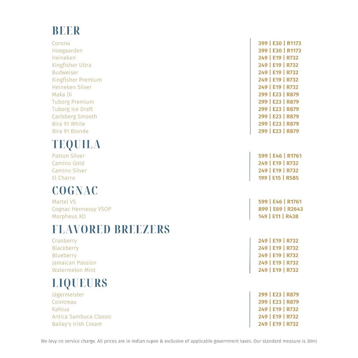 Kava - Fairfield by Marriott Goa Benaulim menu