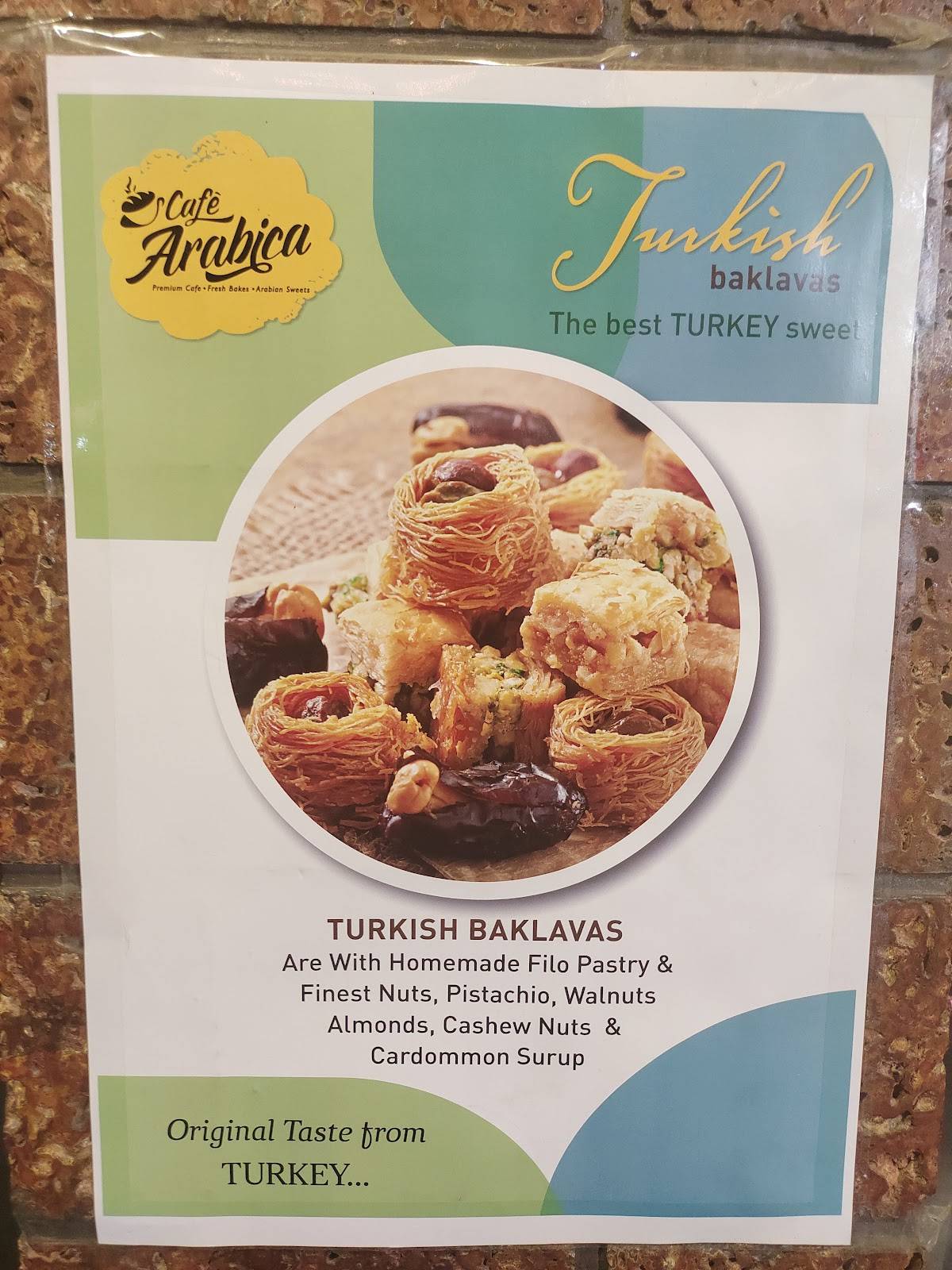 Cafe Arabica menu