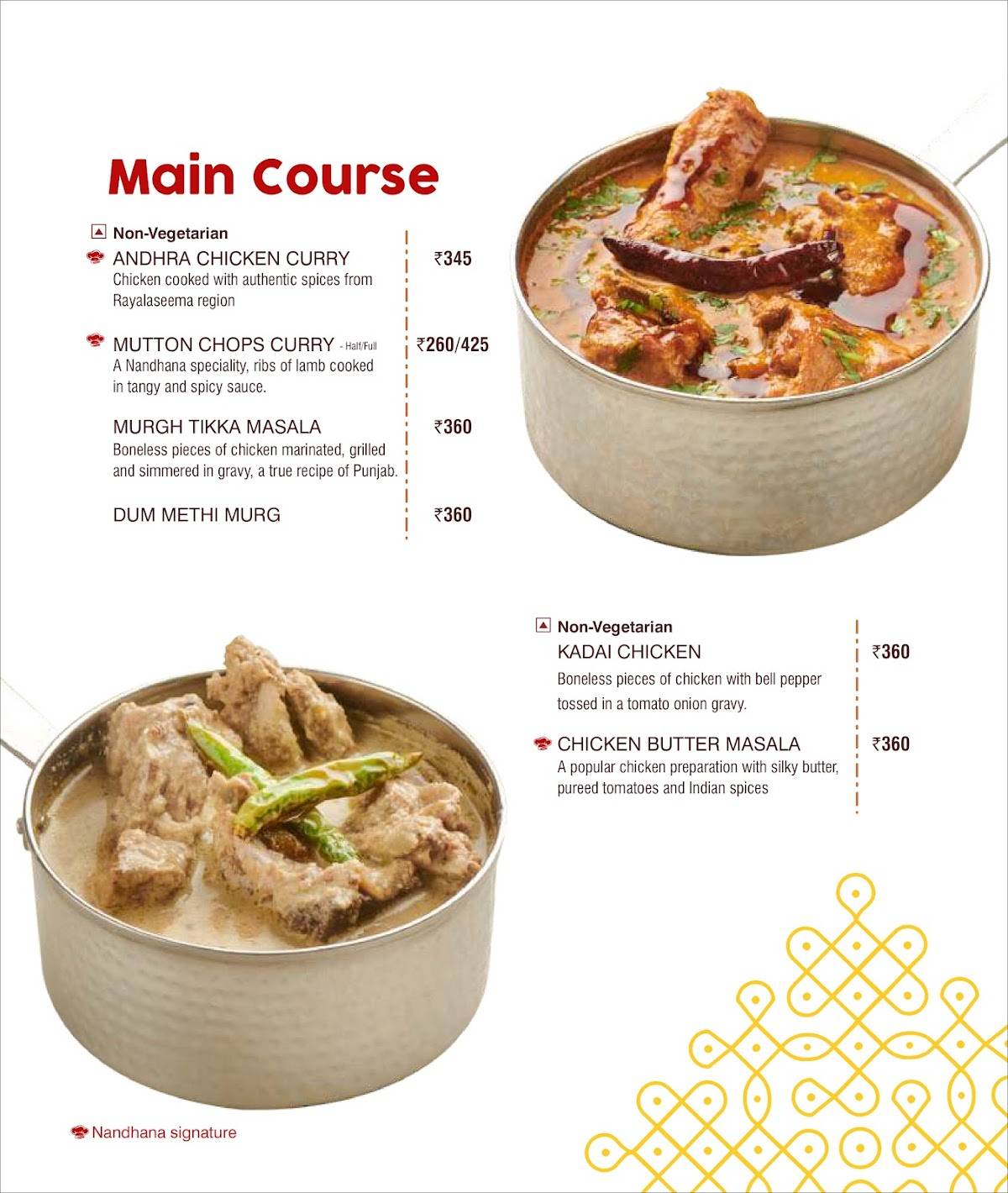 Nandhana Palace - Andhra Style Restaurant - Sahakar Nagar menu