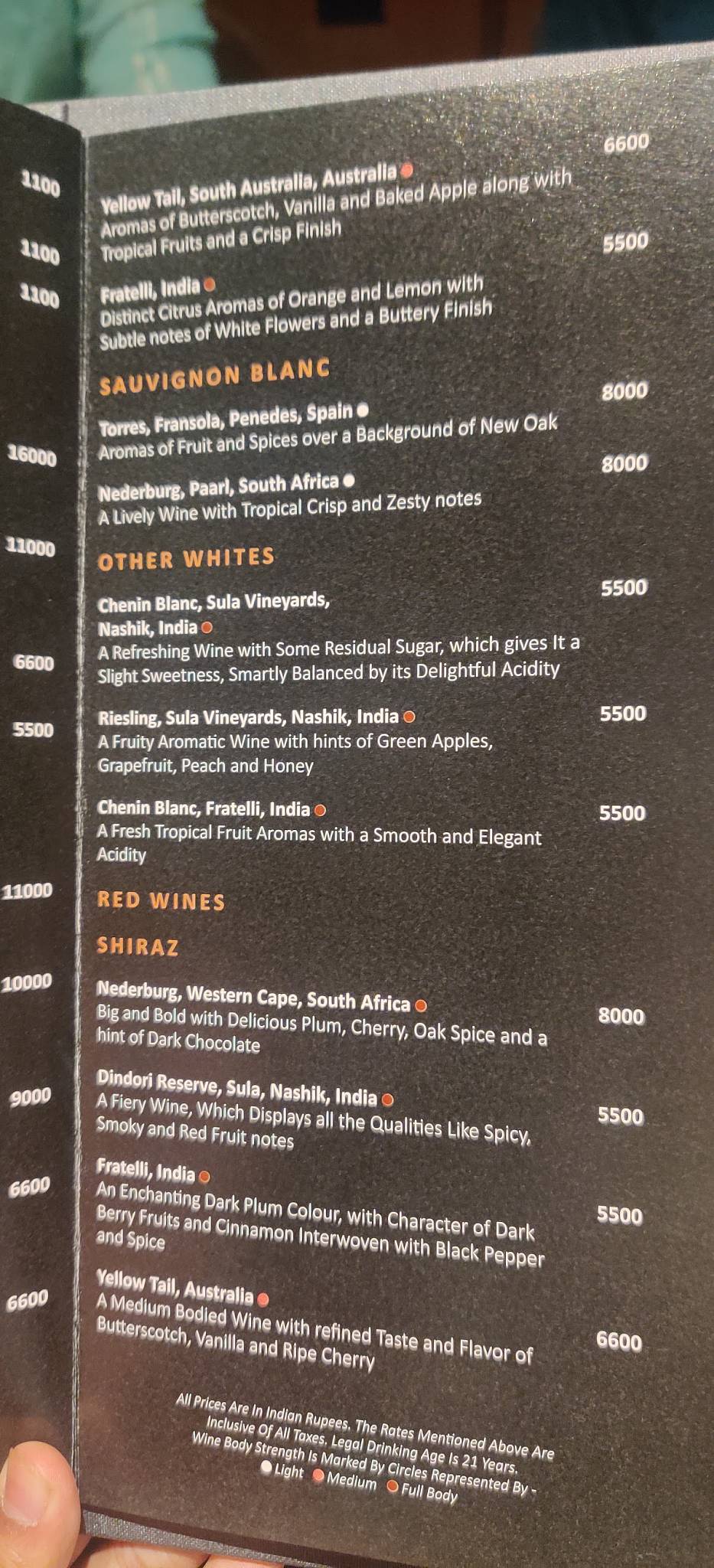 Paranda menu