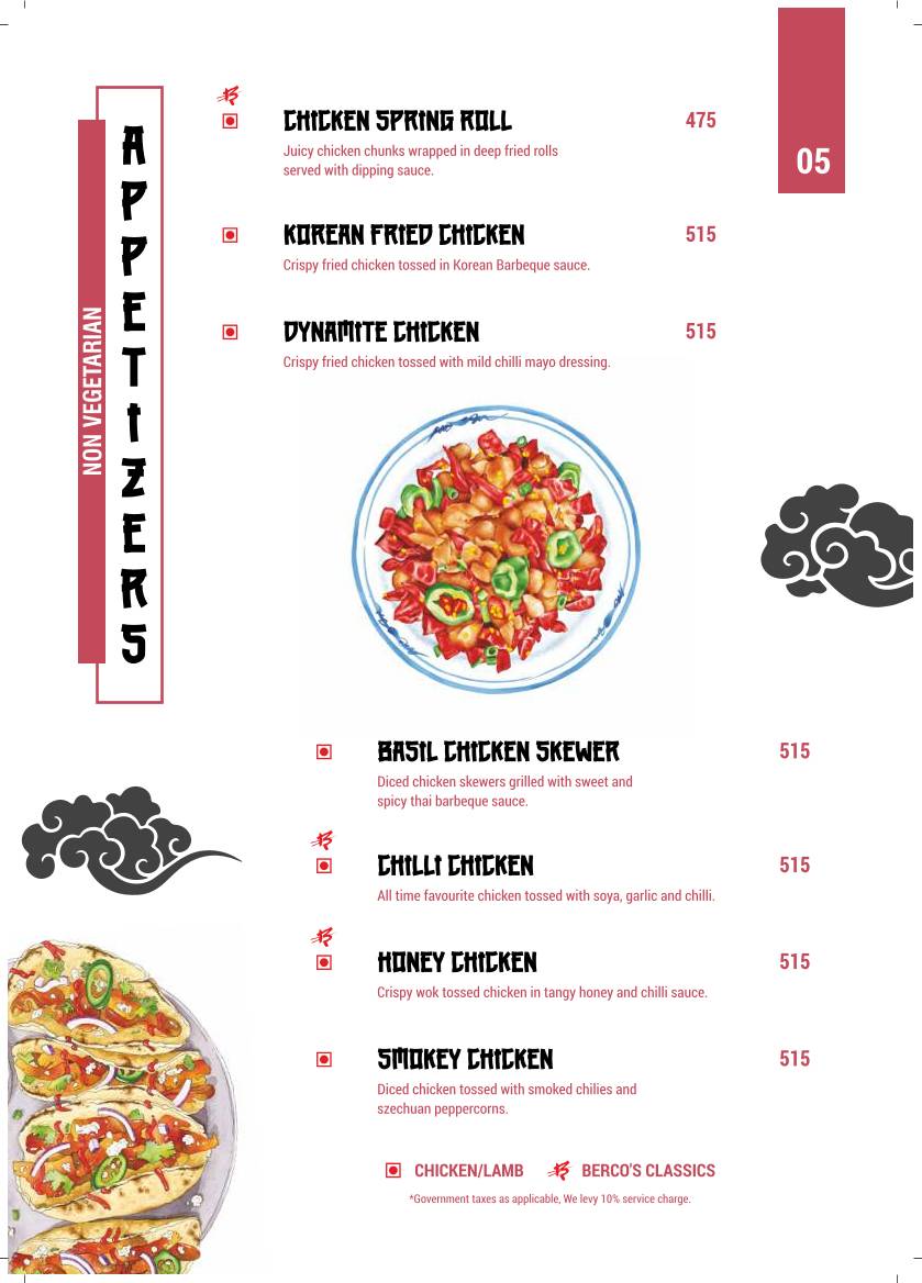 Berco's menu