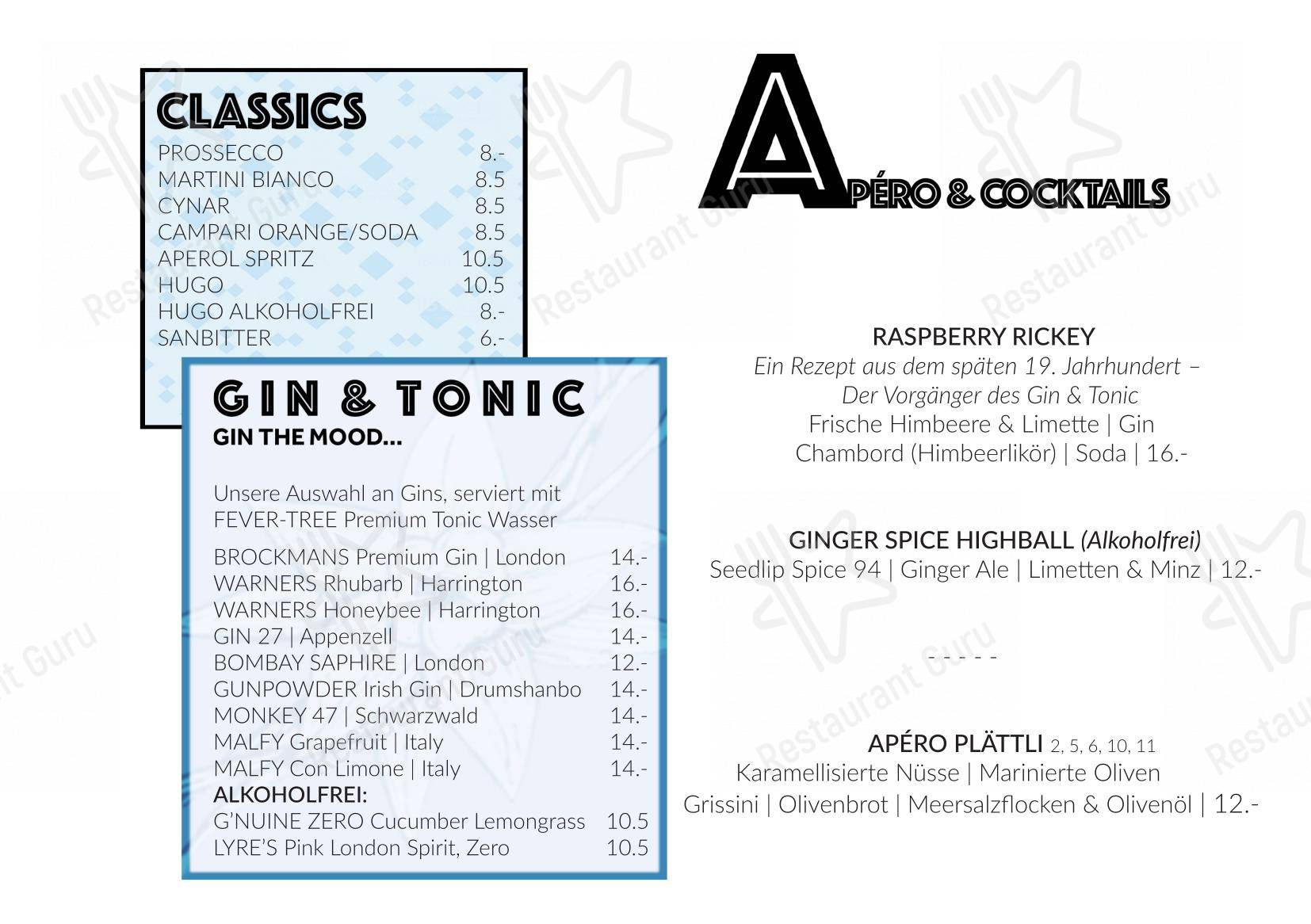 Menu bar per Berggasthaus Eggberge in Altdorf