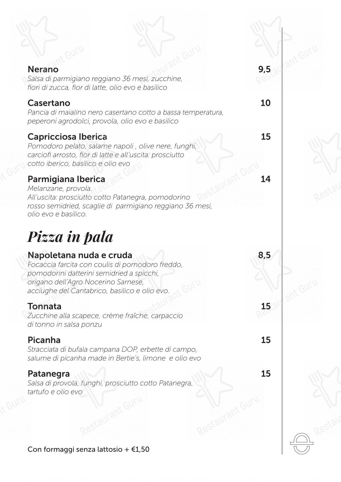 菜单 per Bertie's Bistrot ristorante