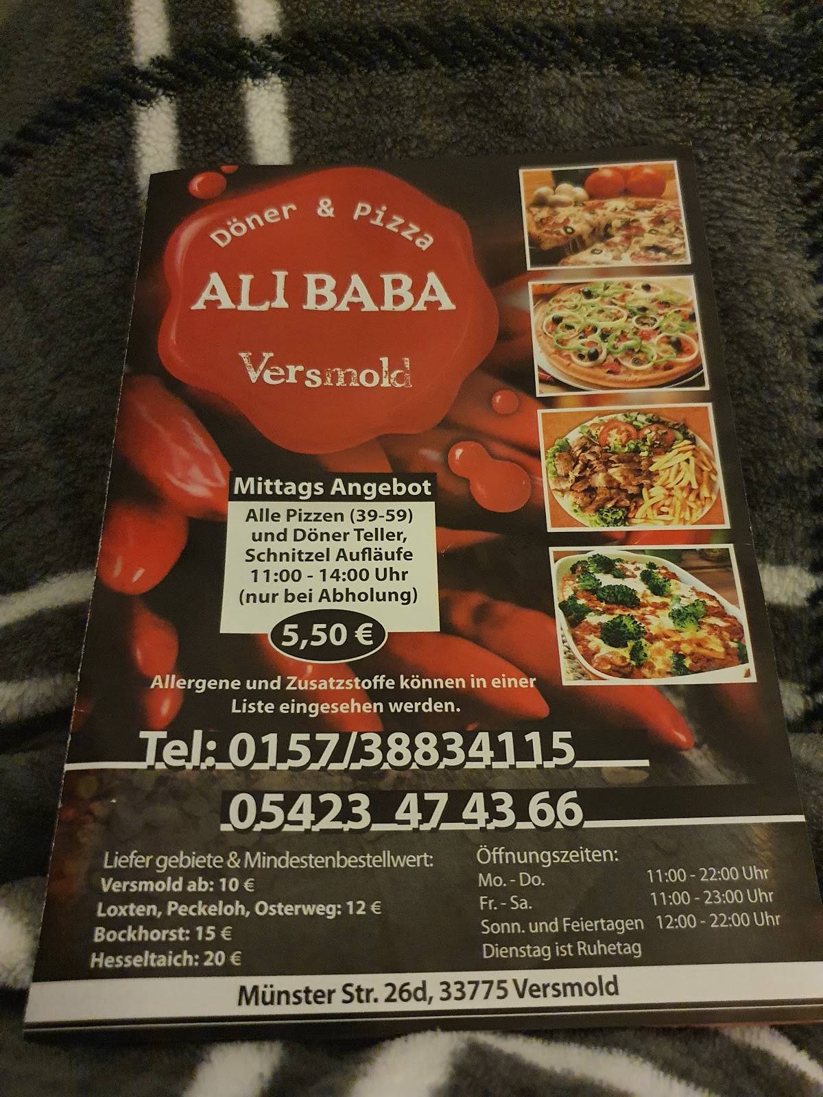 Menu de Bester Döner Pizzeria ALIBABA Versmold