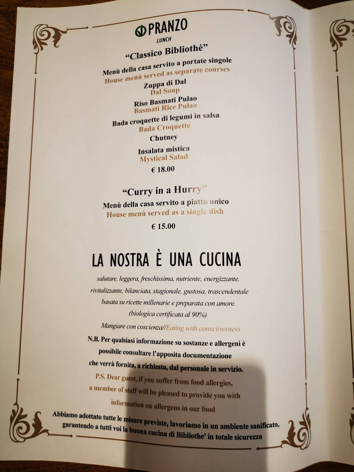Menu di Bibliothè 