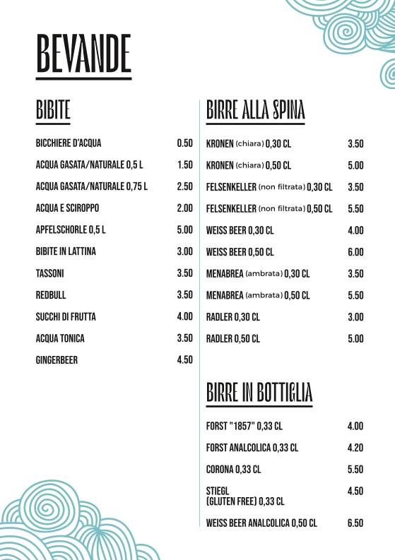 Menu di Bicigrill Rovereto 