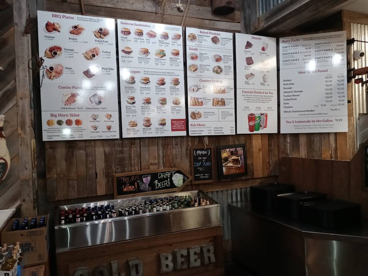 Menu at Big Horn BBQ, Pearland