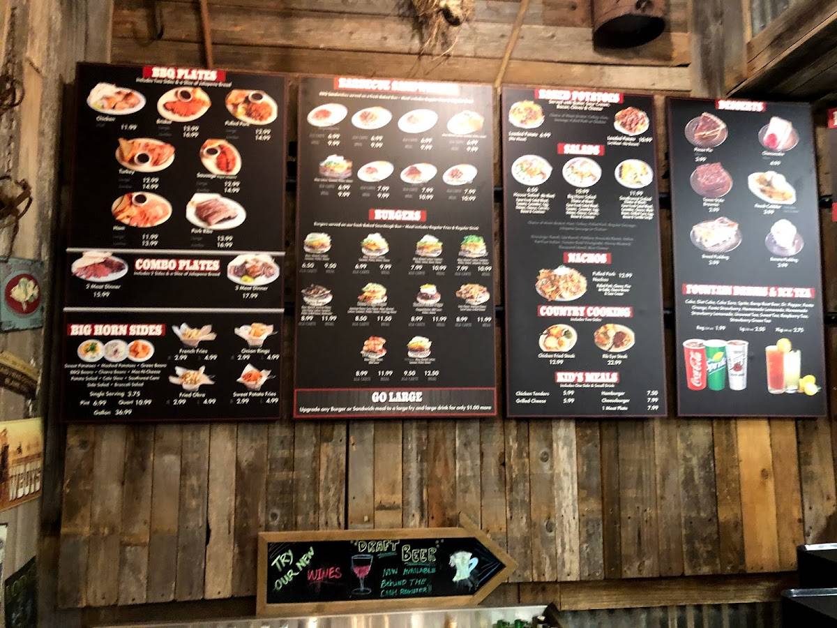 Menu at Big Horn BBQ, Pearland