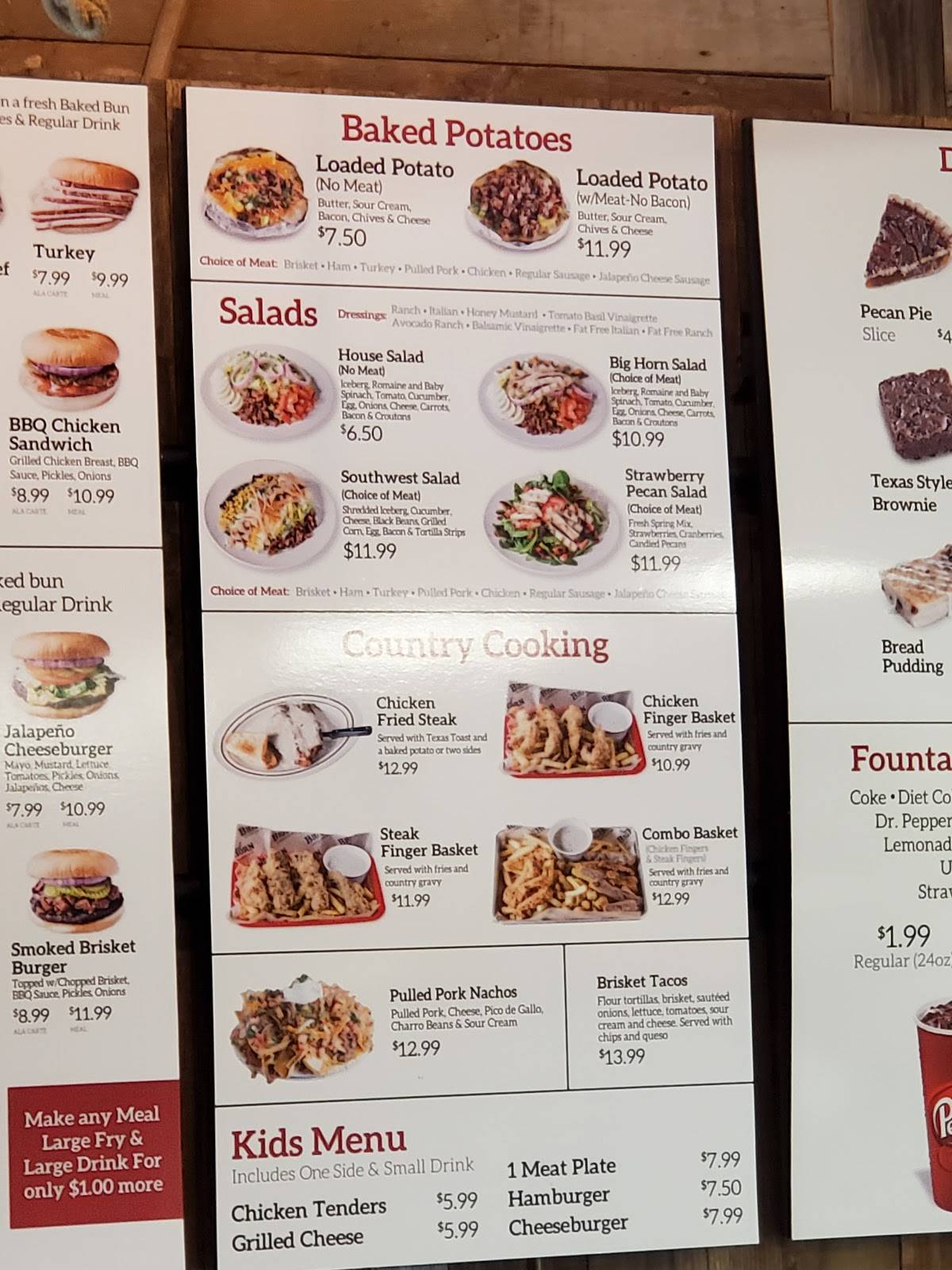 Menu at Big Horn BBQ, Pearland
