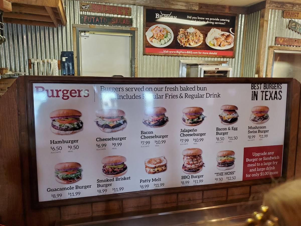 Menu at Big Horn BBQ, Pearland