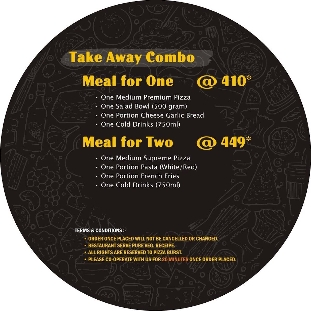 PIZZA BURST Bilimora menu