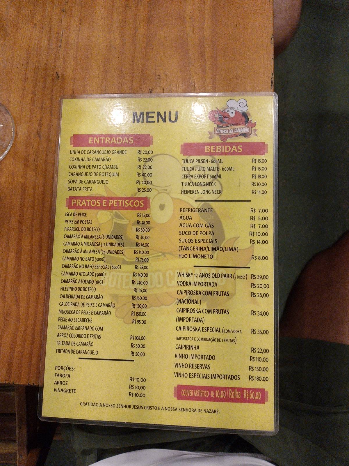 Bira's Bar cardápio