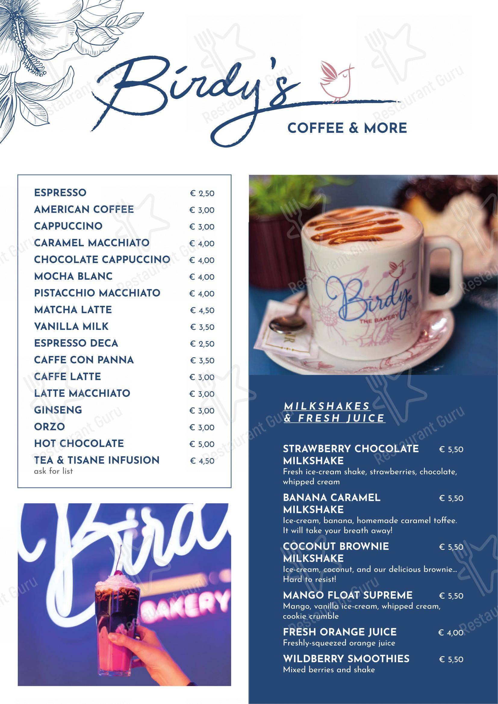 Menu bar per Birdy The Bakery - Portici pub & bar