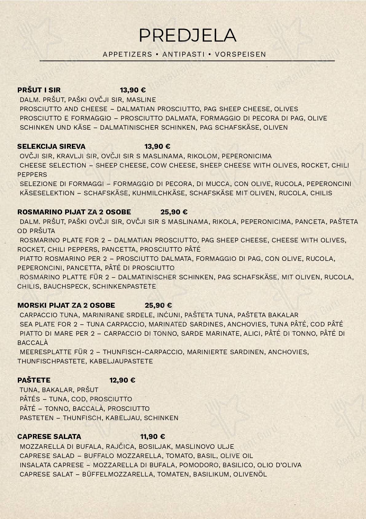 Guarda il menu di Bistro Rosmarino