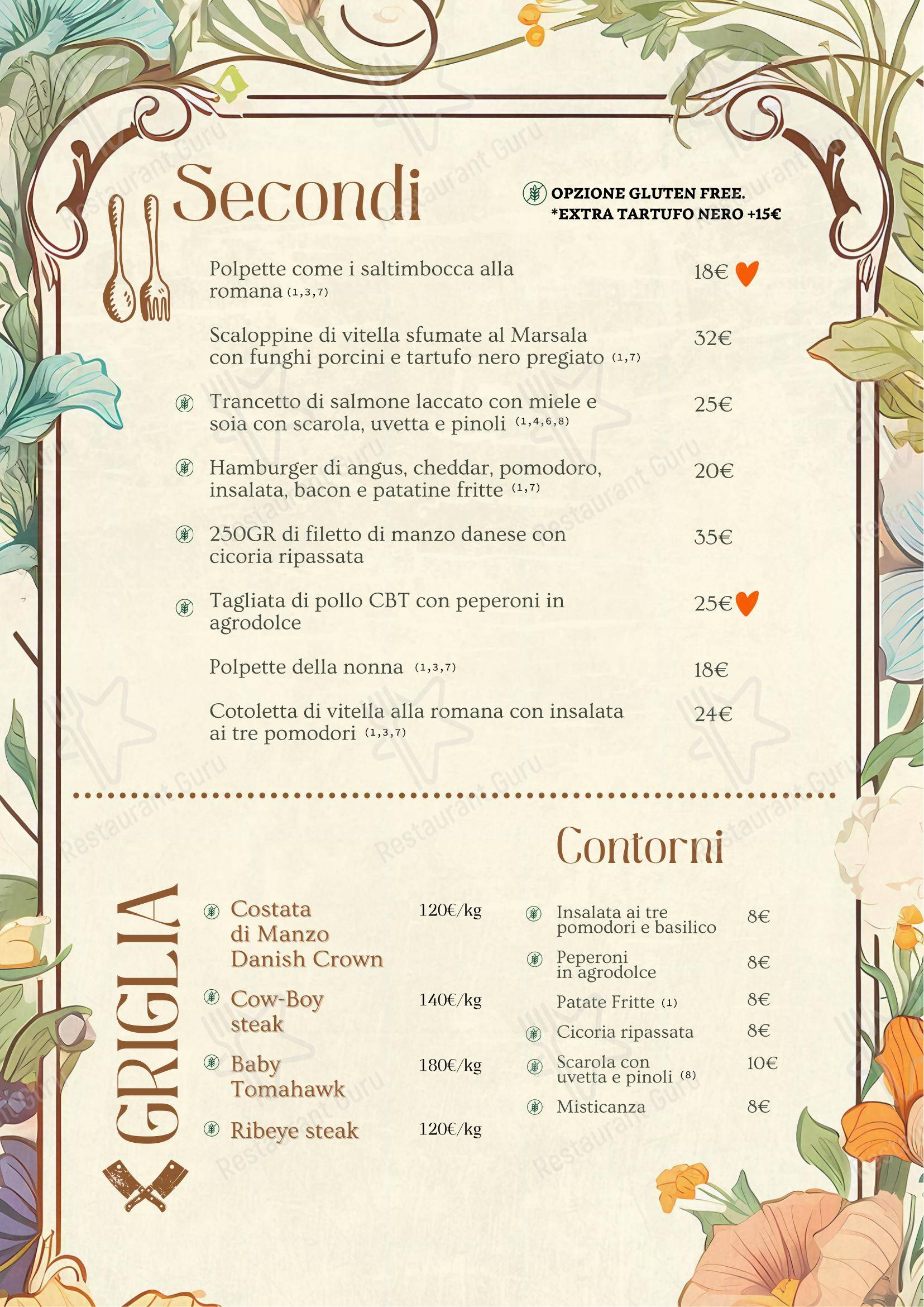 A Casa Tua in Roma - Menu bar