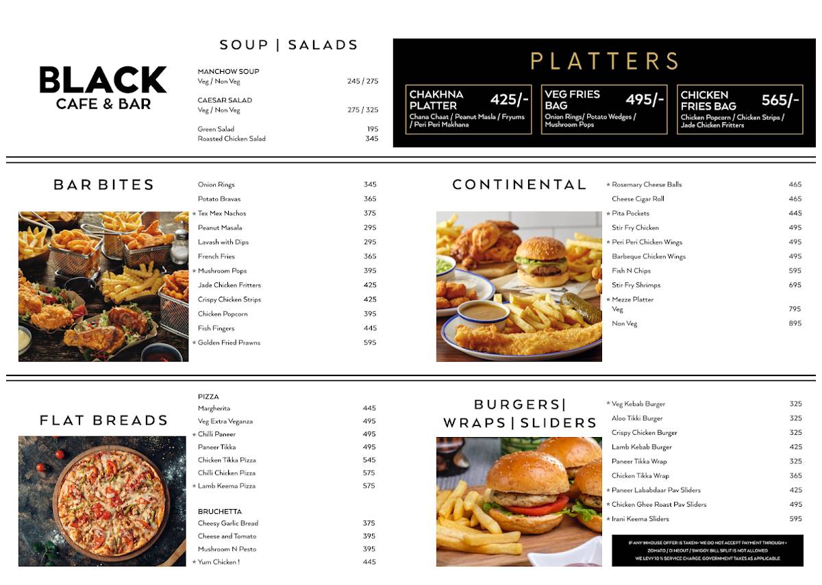 Black Cafe & Bar menu