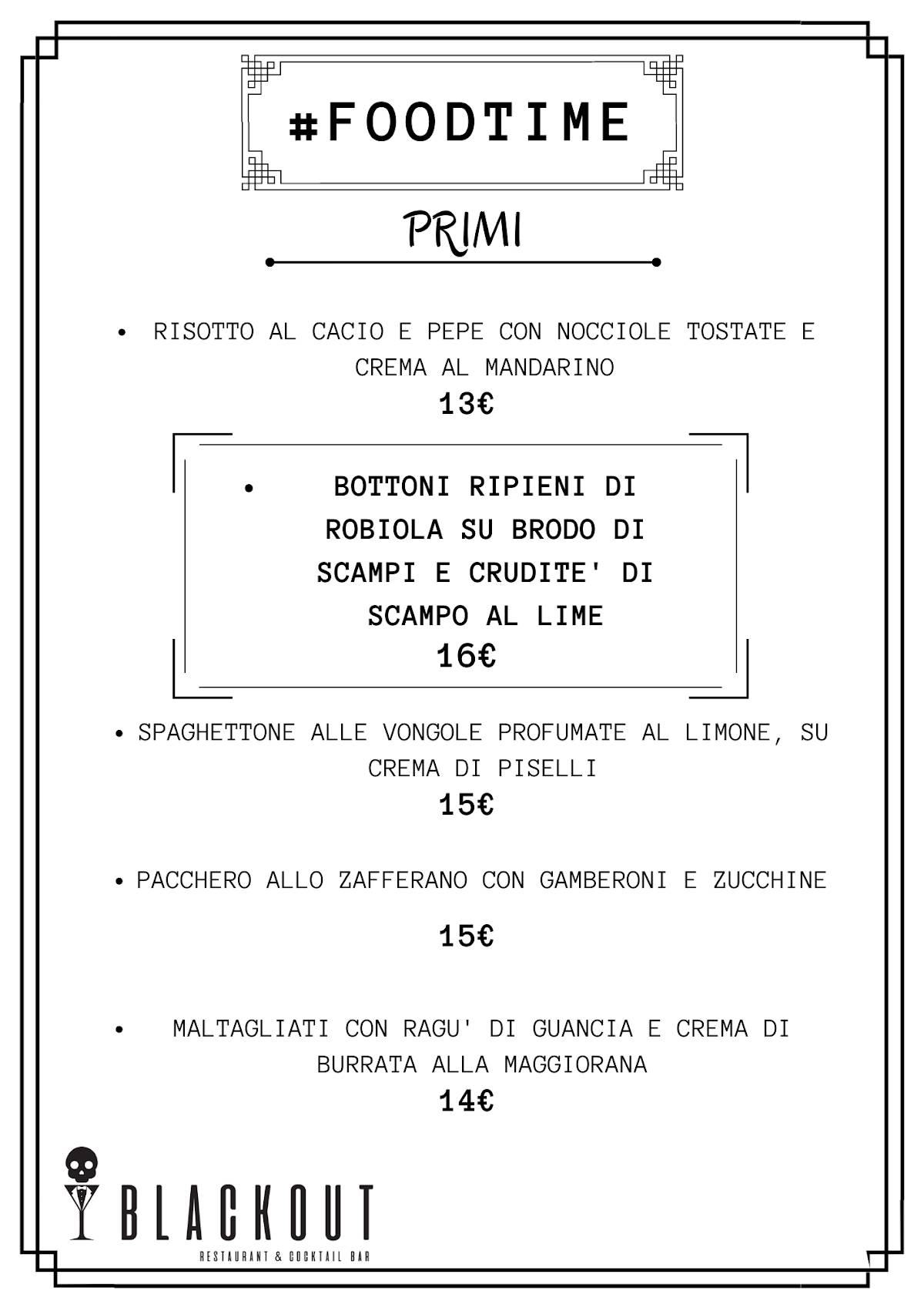 Menu di Blackout Cocktail&More 