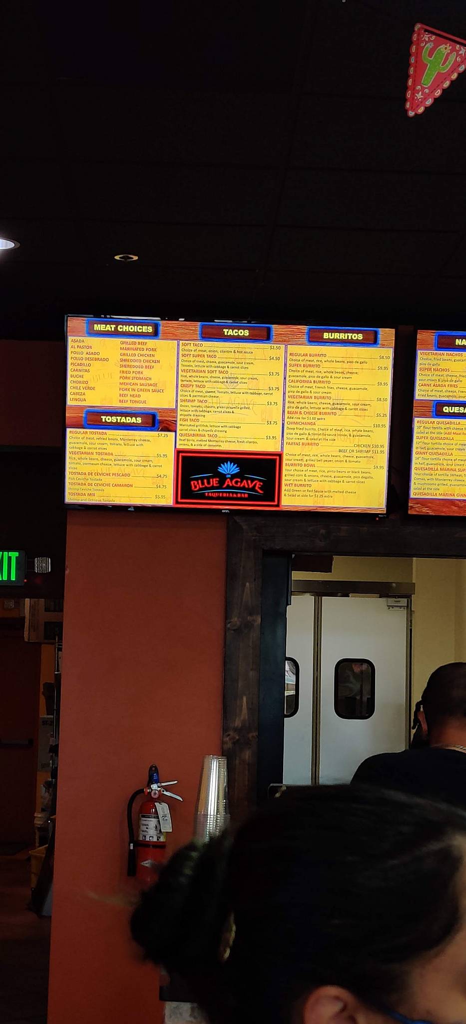 Menu at Blue Agave Taqueria & Bar, Sacramento