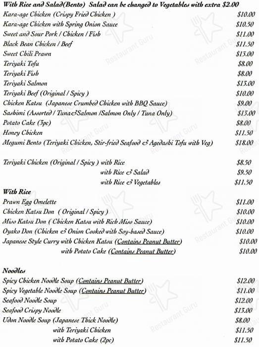 Menu at Blue Jasmine restaurant, Maylands