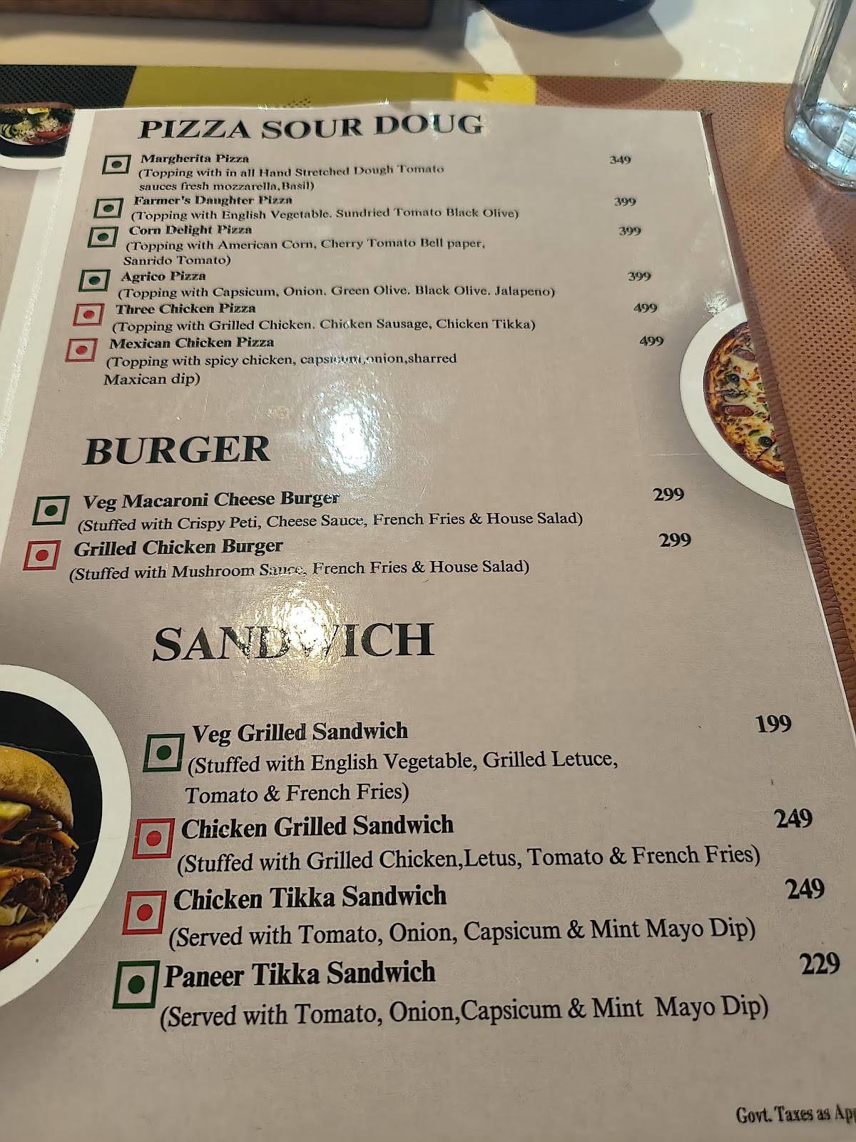 Blue Diamond NH33 menu