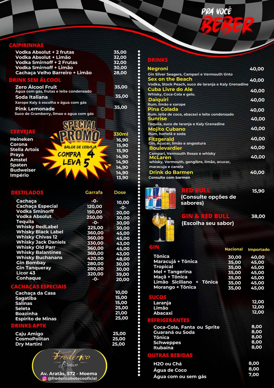 Box 09 Show Bar Karaokê cardápio